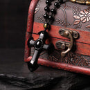 Crucifixo Sagrado em Obsidiana Negra - Arcana